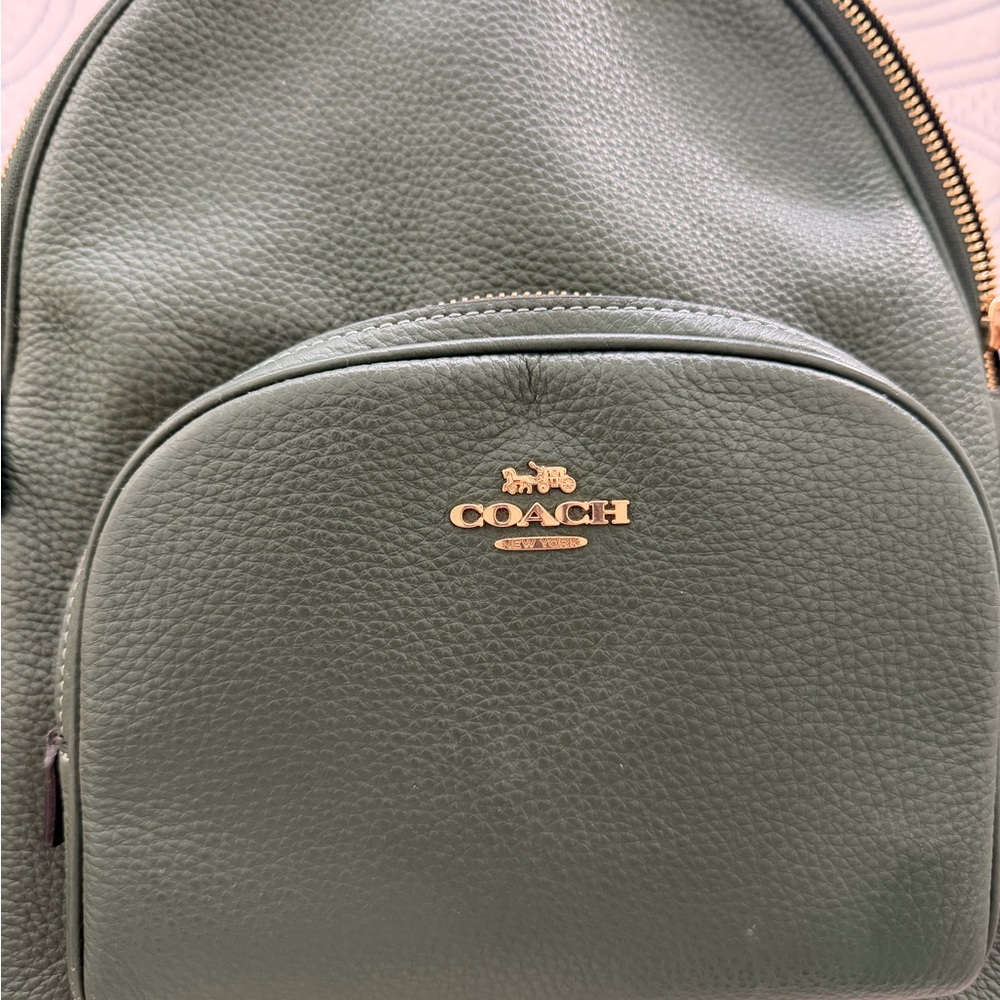 Coach Green Pebbled Leather Crossbody with Gold Hardware